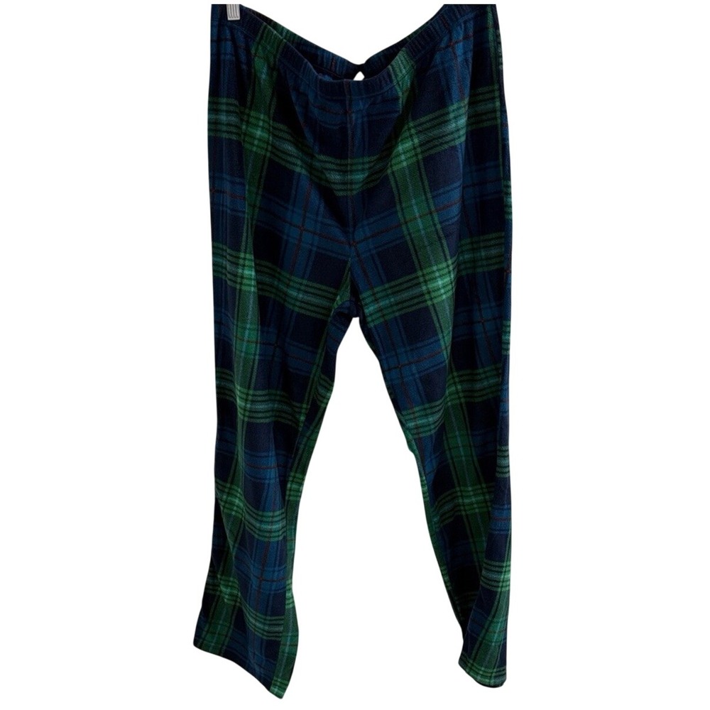 Wondershop Pajama Pants Women's Sz XL Green Blue Plaid Soft Fleece in VGC